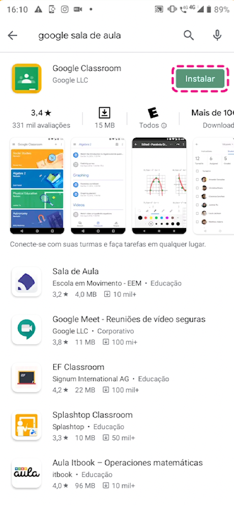 como baixar o google sala de aula no celular android - imagem3